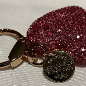 Pink Crystal Heart Purse Charm